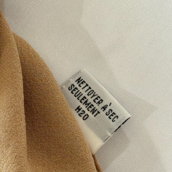 Dana Buchman 100% Silk Blouse Tan Camel Brown Dolman Sleeve Top - Picture 6 of 10